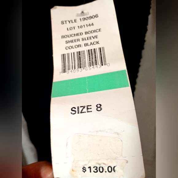 S.L Fashions Tag Maxi Dress, Black, Fohrmal Square Neck, Pleated, Sheer, 8 - Picture 2 of 15